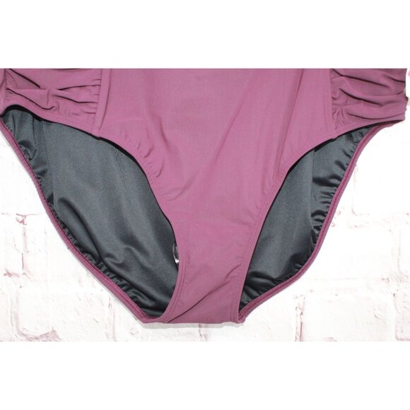 NWT LL Bean Shaping Swimwear Flattering Details High Waist Brief Red 18 - Picture 3 of 11